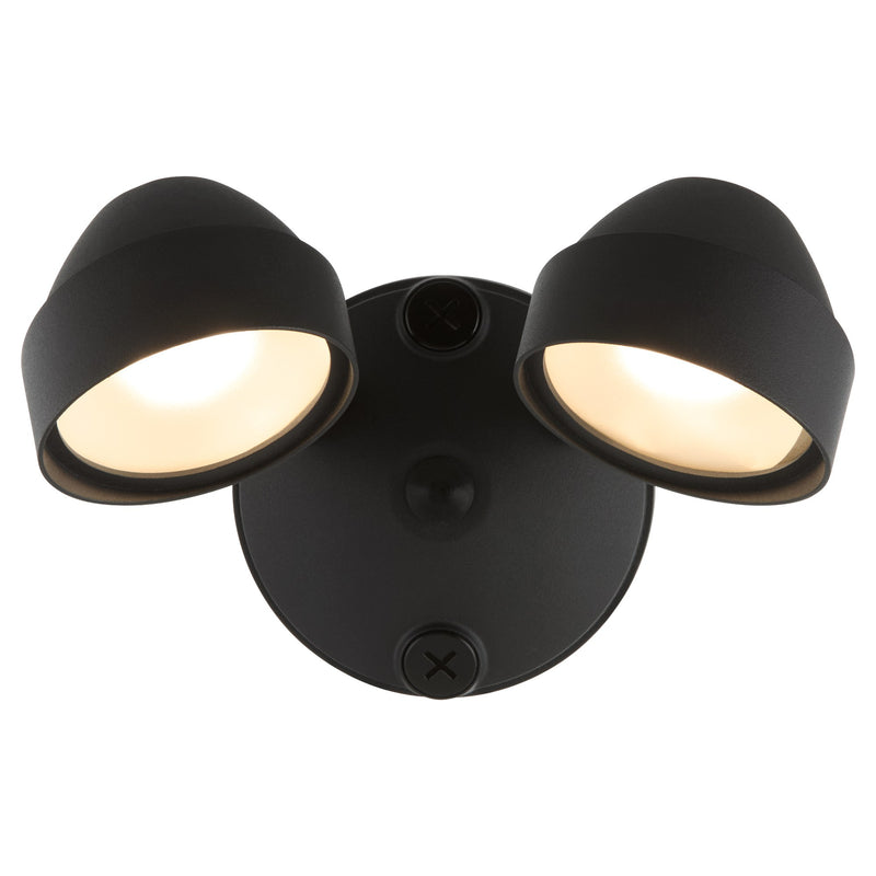 Double 22W LED Outdoor Flood Light in Matte Black
