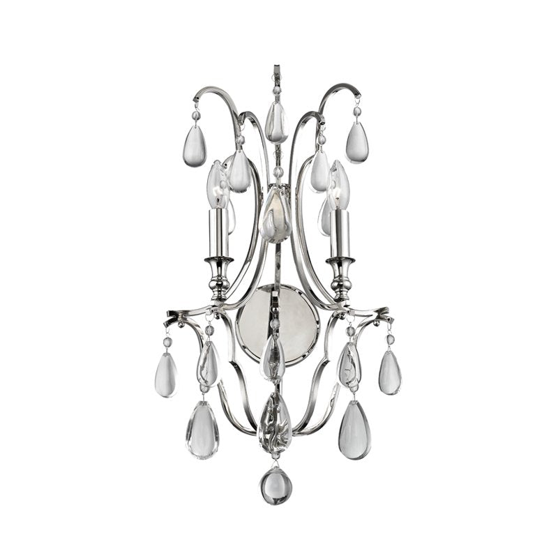 Crawford 2-Light Wall Sconce in Polished Nickel