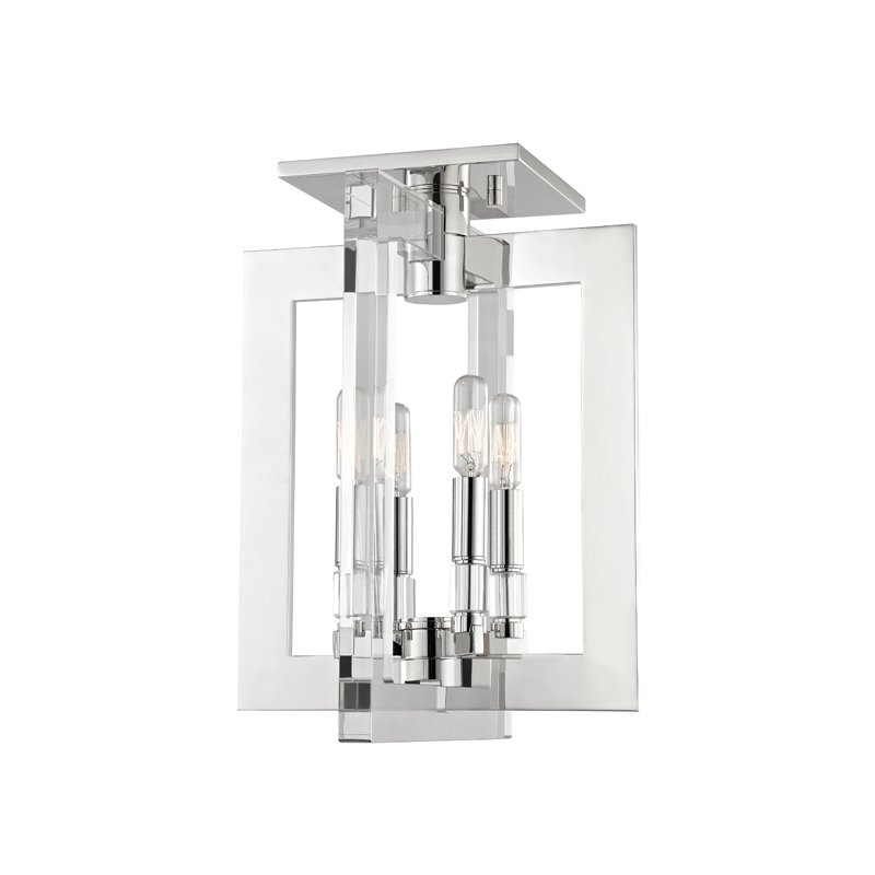 Wellington 4-Light Semi-Flush Mount in Polished Nickel