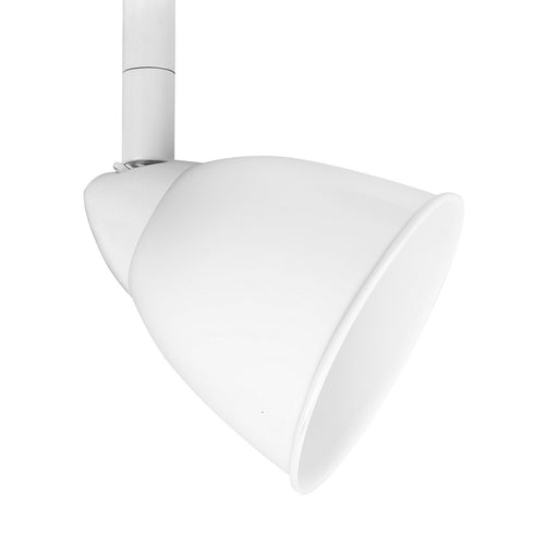 4 87" Tall Serpentine Track Head with Shade in White with Cone White Glass - Lamps Expo