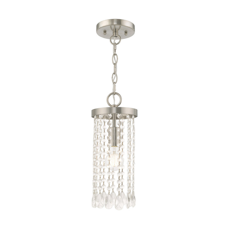 Elizabeth 1 Light Mini Pendant in Brushed Nickel