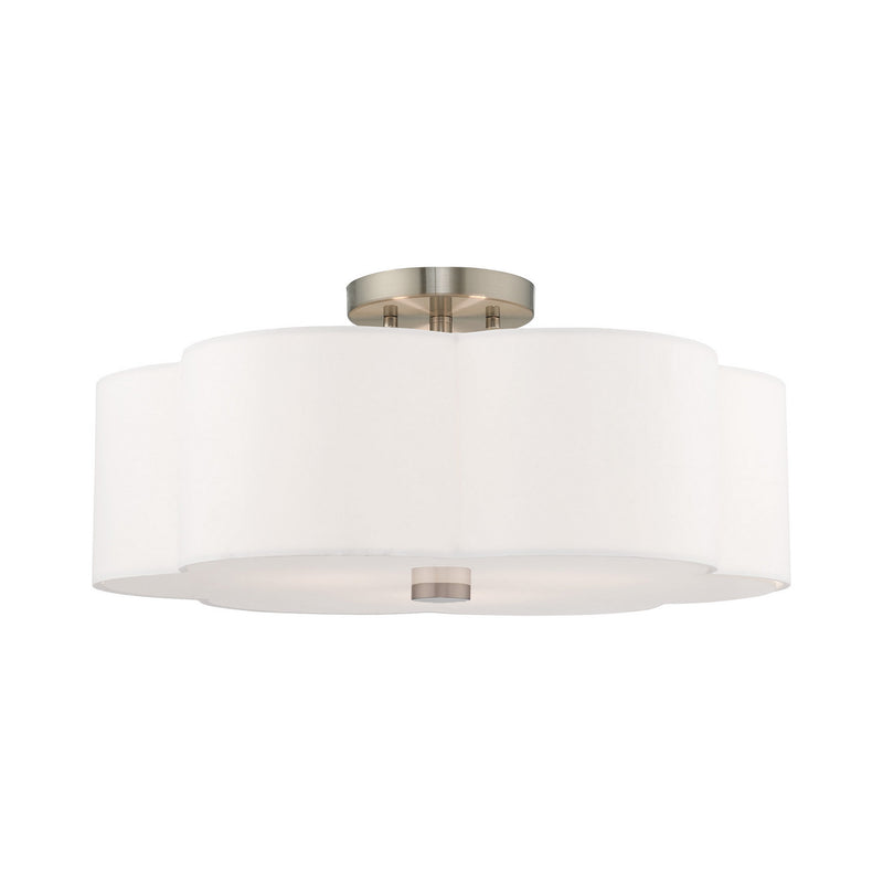 Chelsea 3 Light Ceiling Mount in Brushed Nickel