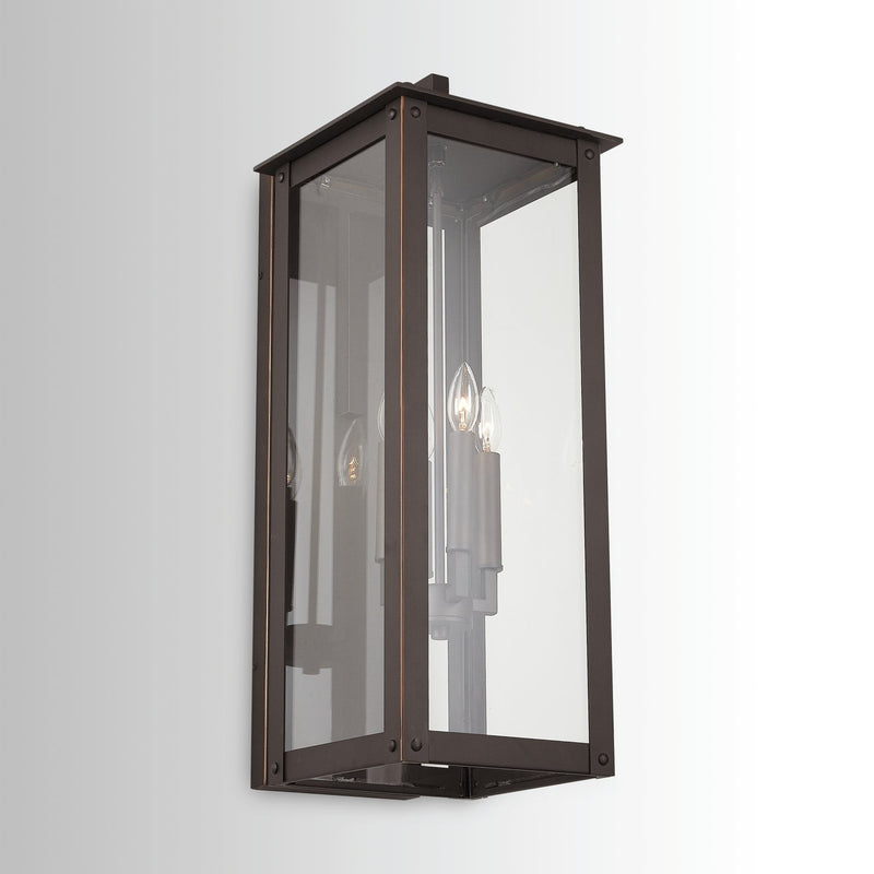 Hunt Small 4-Light Outdoor Wall Lantern in Oiled Bronze