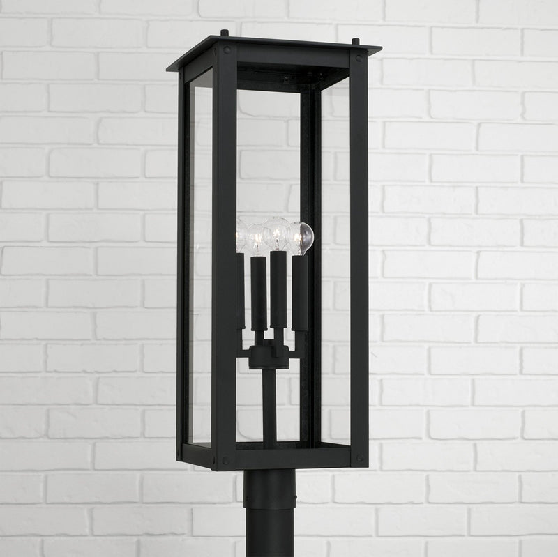 Hunt 4-Light Outdoor Post Light in Black