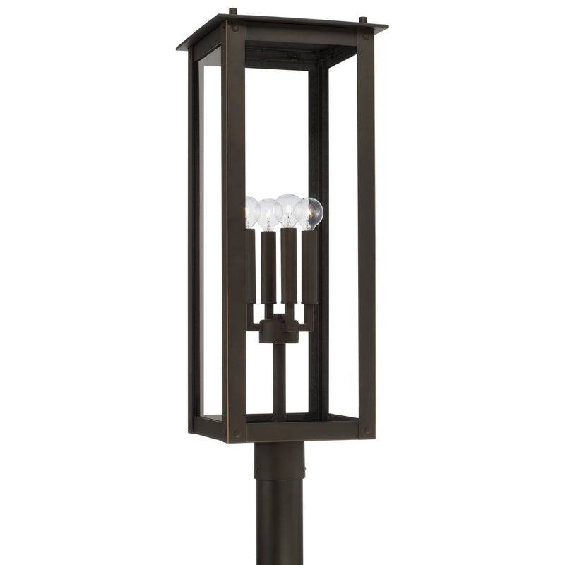 Hunt 4-Light Outdoor Post Light in Oiled Bronze