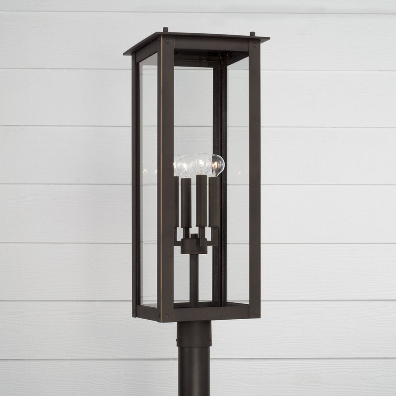 Hunt 4-Light Outdoor Post Light in Oiled Bronze