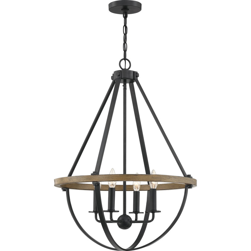 Bartlett 4-Light 22" Chandelier in Earth Black