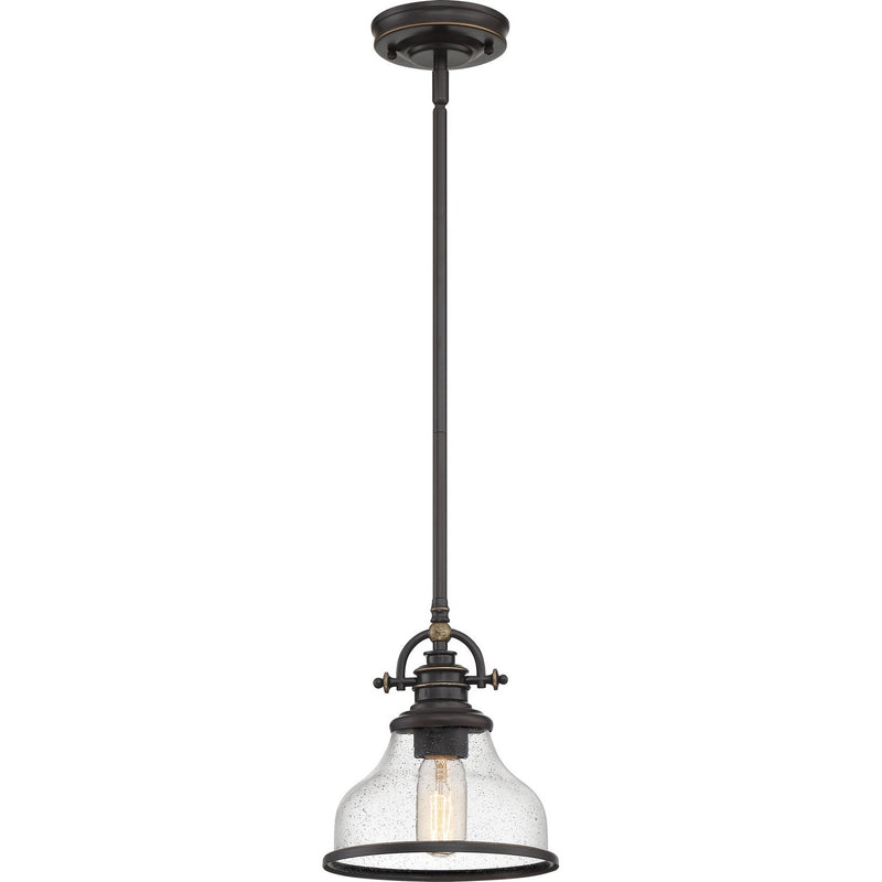 Grant Seeded Glass Mini Pendant in Palladian Bronze