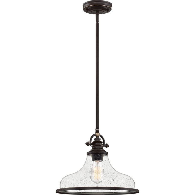 Grant Seeded Glass Pendant in Palladian Bronze