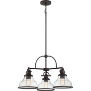 Grant 3-Light Seeded Glass Chandelier in Palladian Bronze