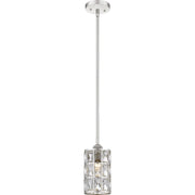 Oliver Crystal Mini Pendant in Polished Nickel