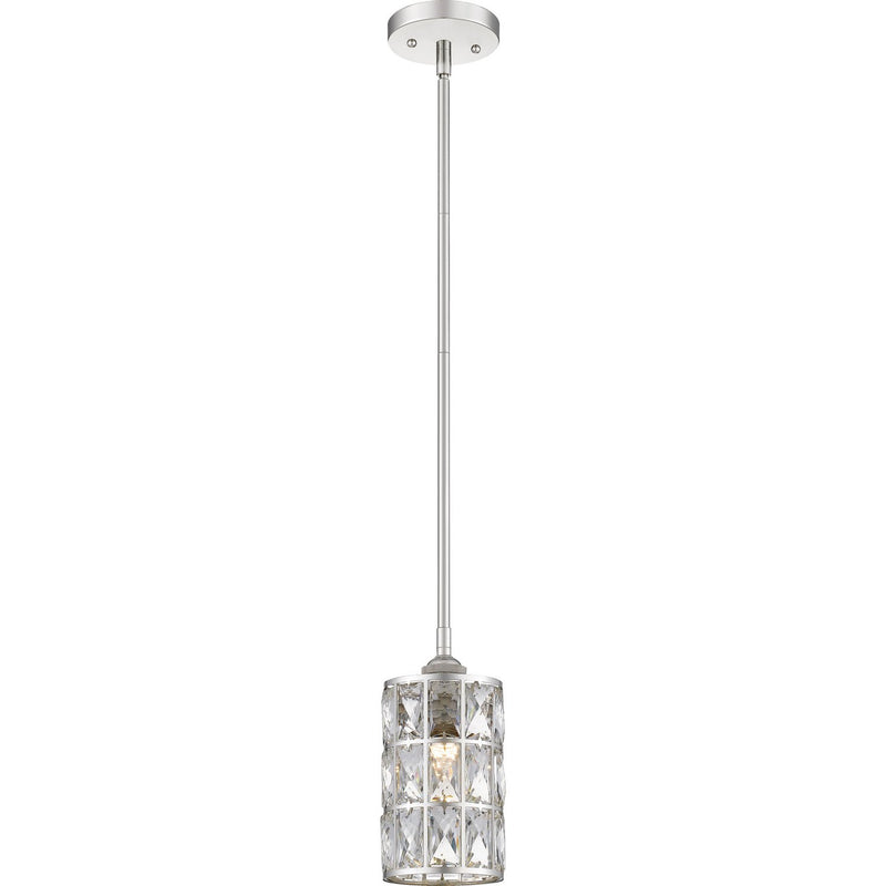 Oliver Crystal Mini Pendant in Polished Nickel