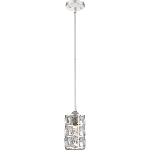 Oliver Crystal Mini Pendant in Polished Nickel