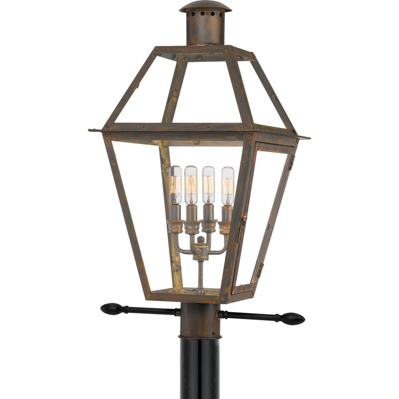 Rue De Royal 4-Light Outdoor Post Lantern in Industrial Bronze
