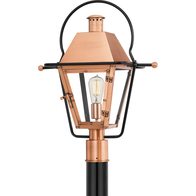Rue De Royal 1-Light Outdoor Post Lantern in Aged Copper