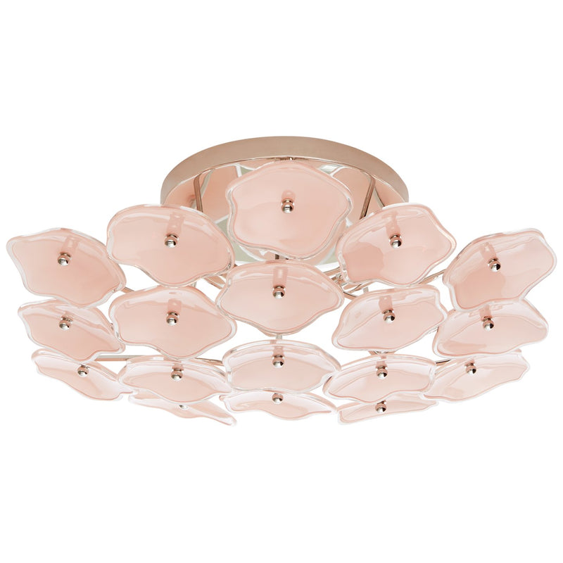 Leighton Medium 3-Light Semi-Flush Mount in Polished Nickel