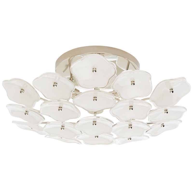 Leighton Medium 3-Light Semi-Flush Mount in Polished Nickel