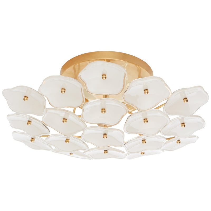 Leighton Medium 3-Light Semi-Flush Mount in Soft Brass