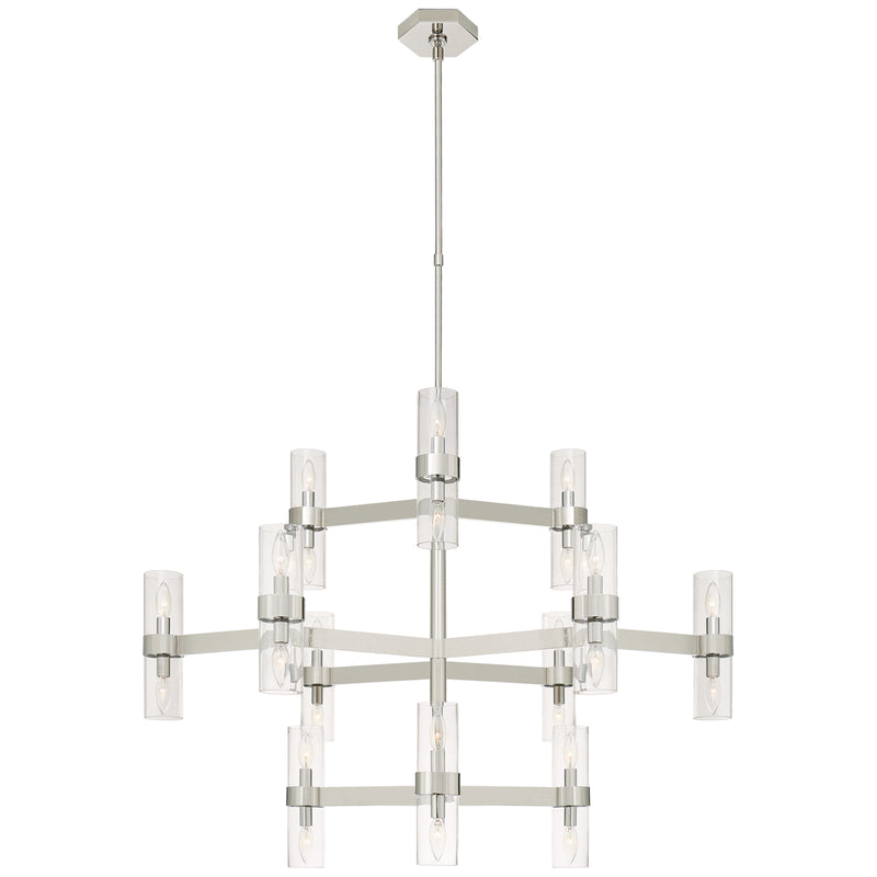 Margita 24 Light Chandelier in Polished Nickel