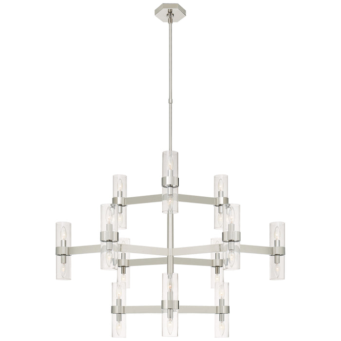Margita 24 Light Chandelier in Polished Nickel