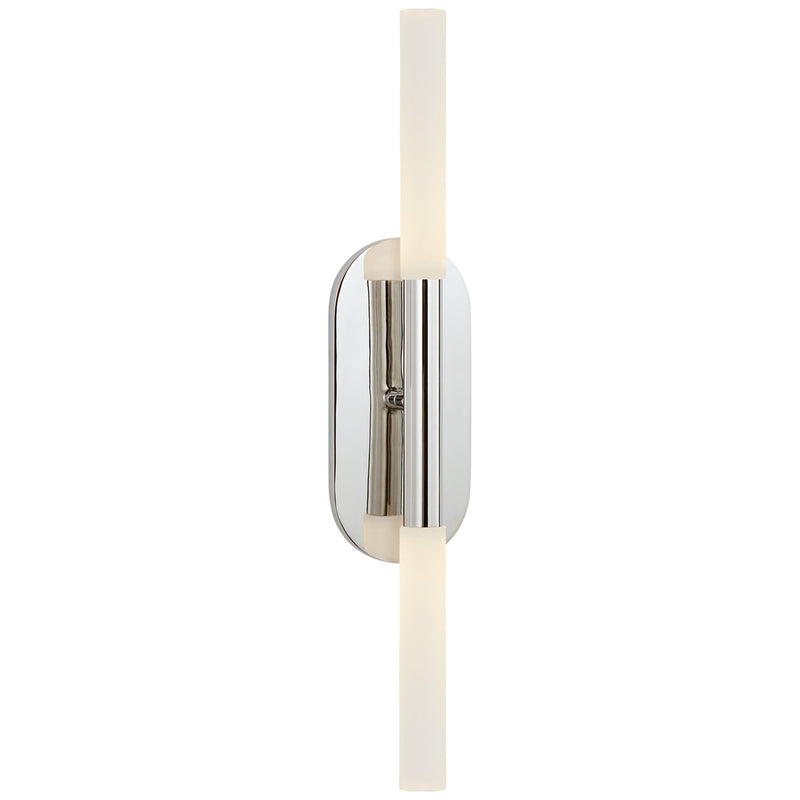 Rousseau Medium Vanity Bath Sconce in Polished Nickel
