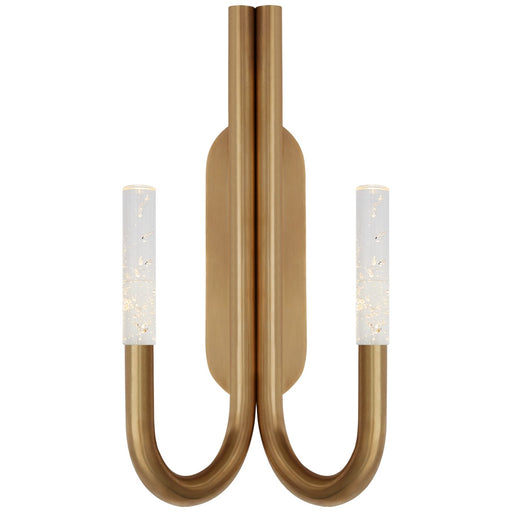 Rousseau Double Wall Sconce in Antique-Burnished Brass