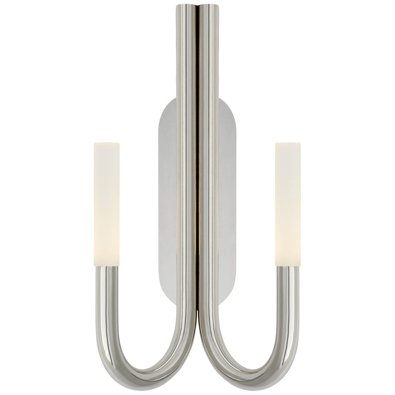Rousseau Double Wall Sconce in Polished Nickel