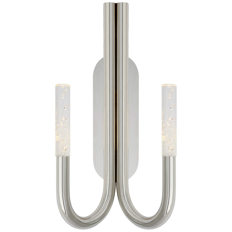 Rousseau Double Wall Sconce in Polished Nickel