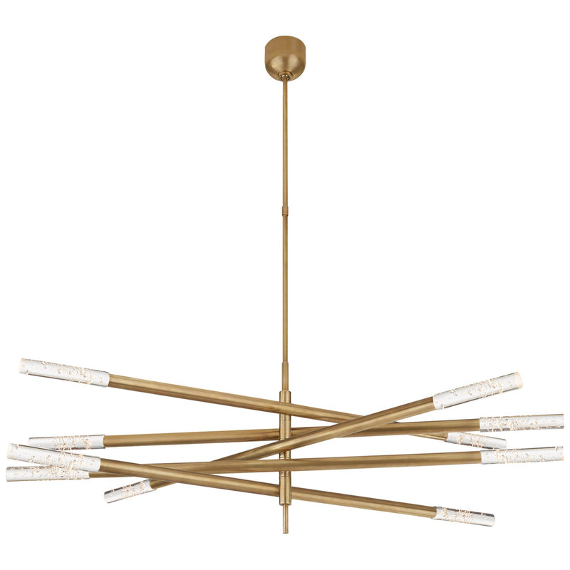 Rousseau Grande 10-Light Articulating Chandelier in Antique-Burnished Brass