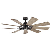 Gentry 65" Ceiling Fan with Light in Anvil Iron
