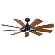 Gentry 65" Ceiling Fan with Light in Distressed Black