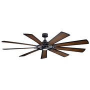 Gentry XL 85" Ceiling Fan with Light in Distressed Black