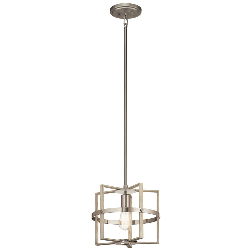 Peyton Pendant in White Washed Wood