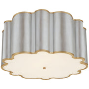 Markos Four Light Flush Mount in Burnished Silver Leaf with Gild
