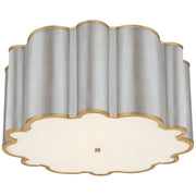 Markos Grande 26" 4-Light Flush Mount in Burnished Silver Leaf with Gild