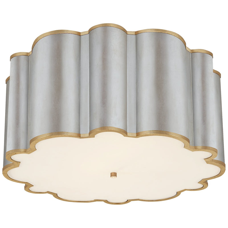 Markos Grande 26" 4-Light Flush Mount in Burnished Silver Leaf with Gild