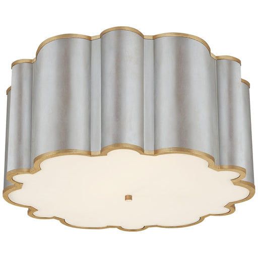 Markos Grande 26" 4-Light Flush Mount in Burnished Silver Leaf with Gild