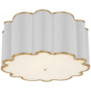 Markos Grande 26" 4-Light Flush Mount in White with Gild