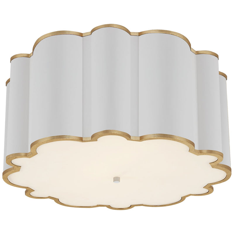 Markos Grande 26" 4-Light Flush Mount in White with Gild