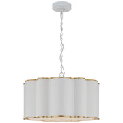 Markos Four Light Pendant in White with Gild