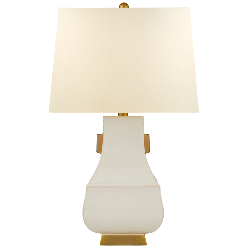 Kang Jug One Light Table Lamp in Ivory with Burnt Gold