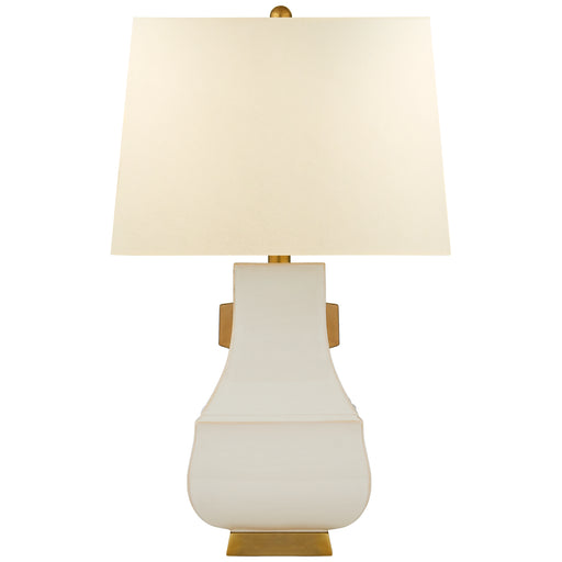 Kang Jug One Light Table Lamp in Ivory with Burnt Gold