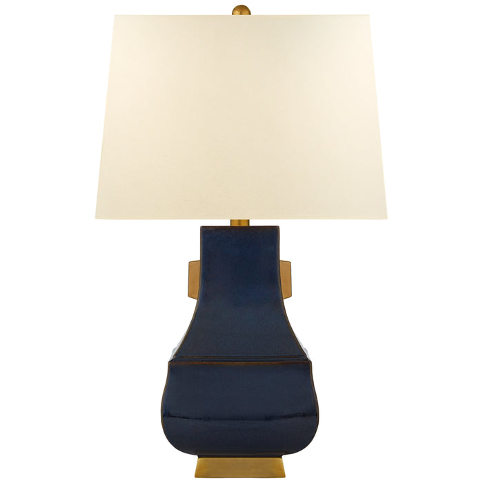 Kang Jug One Light Table Lamp in Mixed Blue Brown with Burnt Gold