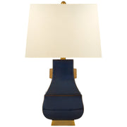 Kang Jug Large Table Lamp in Mixed Blue Brown with Burnt Gold