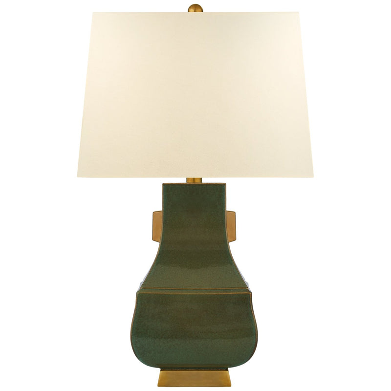 Kang Jug Large Table Lamp in Oslo Green with Burnt Gold