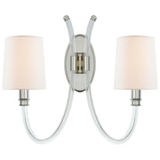 Clarice Two Light Wall Sconce in Crystal with Polished Nickel