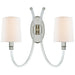 Clarice Two Light Wall Sconce in Crystal with Polished Nickel