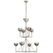 Alberto Eight Light Chandelier in Burnished Silver Leaf