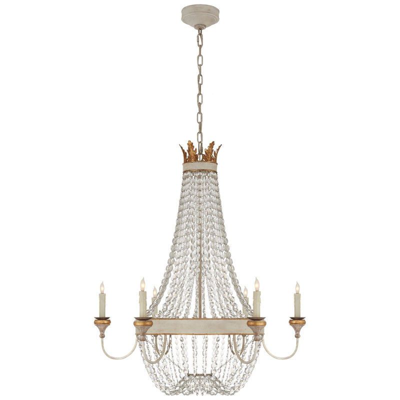 Entellina 6-Light Chandelier in Vintage White and Gild