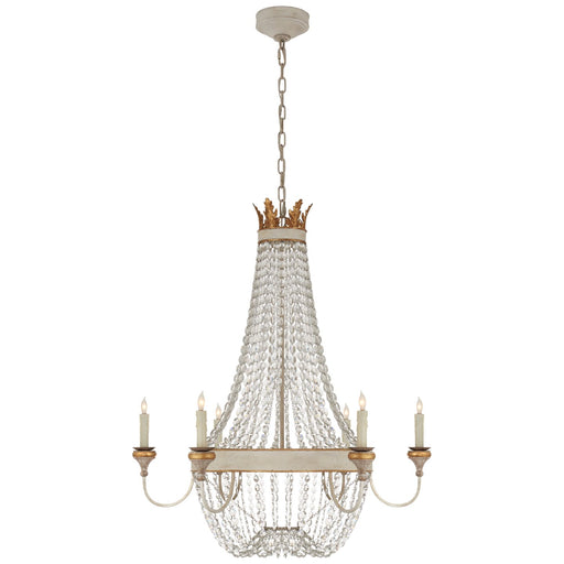 Entellina 6-Light Chandelier in Vintage White and Gild